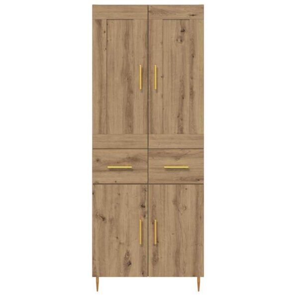 vidaXL Highboard Remeselný dub 69,5 x 34 x 180 cm Kompozitné drevo – Obrázok 8