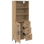 vidaXL Highboard Remeselný dub 69,5 x 34 x 180 cm Kompozitné drevo – Obrázok 5