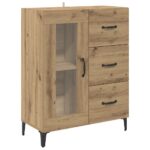 vidaXL Highboard Remeselný dub 69,5 x 34 x 180 cm Kompozitné drevo – Obrázok 6