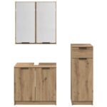 vidaXL Sada kúpeľňového nábytku 3 pcs Remeselný dub Kompozitné drevo – Obrázok 9