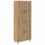 vidaXL Highboard Remeselný dub 69,5 x 34 x 180 cm – Obrázok 2