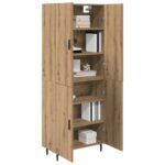 vidaXL Highboard Remeselný dub 69,5 x 34 x 180 cm – Obrázok 3