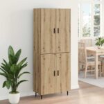 vidaXL Highboard Remeselný dub 69,5 x 34 x 180 cm – Obrázok 4
