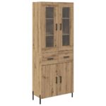 vidaXL Highboard Remeselný dub 69,5 x 34 x 180 cm Kompozitné drevo – Obrázok 2