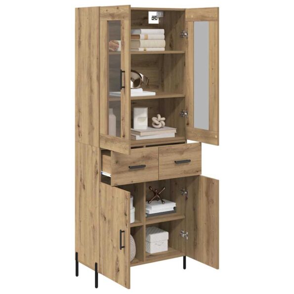vidaXL Highboard Remeselný dub 69,5 x 34 x 180 cm Kompozitné drevo – Obrázok 3