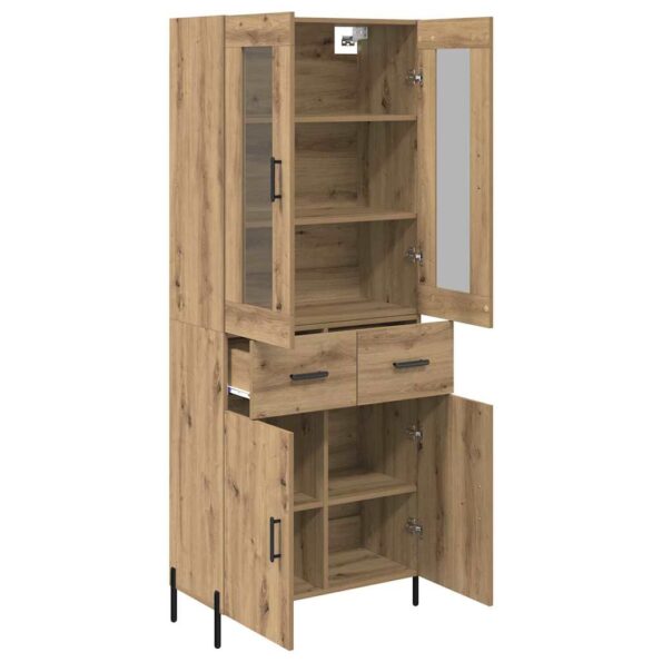 vidaXL Highboard Remeselný dub 69,5 x 34 x 180 cm Kompozitné drevo – Obrázok 5