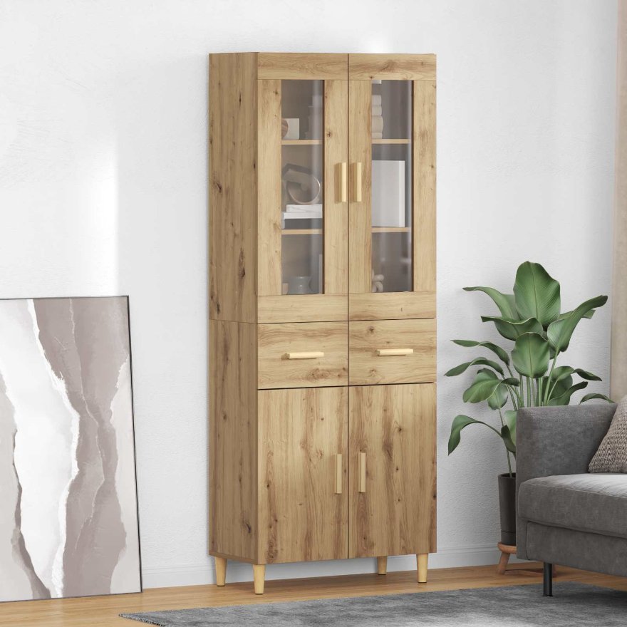 3415890_1.jpg vidaXL Highboard Remeselný dub 69,5 x 34 x 180 cm Kompozitné drevo – Obrázok 1
