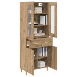 vidaXL Highboard Remeselný dub 69,5 x 34 x 180 cm Kompozitné drevo – Obrázok 3