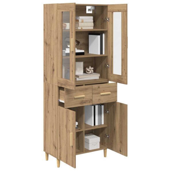 vidaXL Highboard Remeselný dub 69,5 x 34 x 180 cm Kompozitné drevo – Obrázok 3