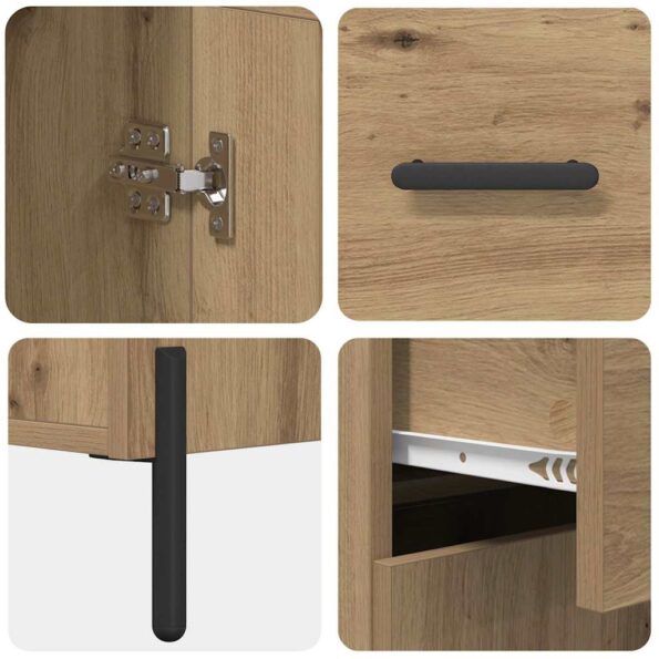 vidaXL Highboard so zásuvkou 2 pcs Remeselný dub Kompozitné drevo – Obrázok 11