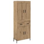 vidaXL Highboard so zásuvkou 2 pcs Remeselný dub Kompozitné drevo – Obrázok 2