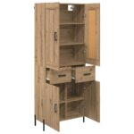 vidaXL Highboard so zásuvkou 2 pcs Remeselný dub Kompozitné drevo – Obrázok 5