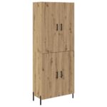 vidaXL Highboard Remeselný dub 69,5 x 34 x 180 cm Kompozitné drevo – Obrázok 2