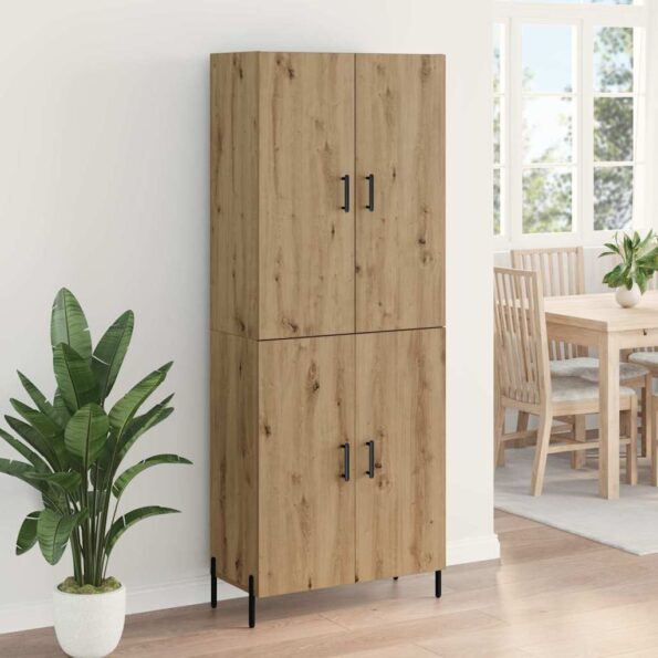 vidaXL Highboard Remeselný dub 69,5 x 34 x 180 cm Kompozitné drevo – Obrázok 4