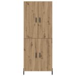 vidaXL Highboard Remeselný dub 69,5 x 34 x 180 cm Kompozitné drevo – Obrázok 8