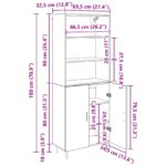 vidaXL Highboard Remeselný dub 69,5 x 34 x 180 cm – Obrázok 13