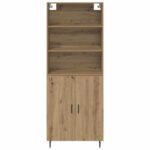 vidaXL Highboard Remeselný dub 69,5 x 34 x 180 cm – Obrázok 8
