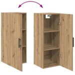 vidaXL Highboard Remeselný dub 34,5 x 34 x 180 cm Kompozitné drevo – Obrázok 13