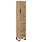 vidaXL Highboard Remeselný dub 34,5 x 34 x 180 cm Kompozitné drevo – Obrázok 2