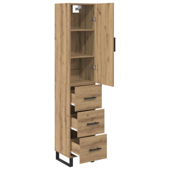 vidaXL Highboard Remeselný dub 34,5 x 34 x 180 cm Kompozitné drevo – Obrázok 5