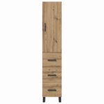vidaXL Highboard Remeselný dub 34,5 x 34 x 180 cm Kompozitné drevo – Obrázok 8