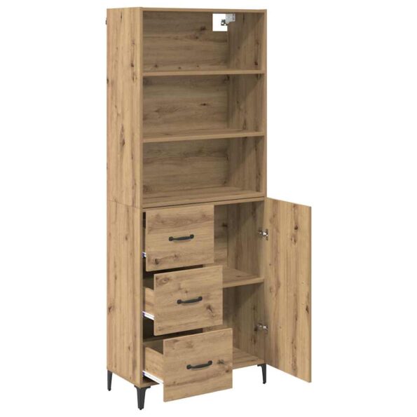 vidaXL Highboard Remeselný dub 69,5 x 34 x 180 cm Kompozitné drevo – Obrázok 5