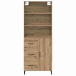 vidaXL Highboard Remeselný dub 69,5 x 34 x 180 cm Kompozitné drevo – Obrázok 8