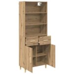 vidaXL Highboard Remeselný dub 69,5 x 32,5 x 180 cm Kompozitné drevo – Obrázok 2