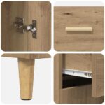 vidaXL Highboard Remeselný dub 69,5 x 32,5 x 180 cm Kompozitné drevo – Obrázok 6