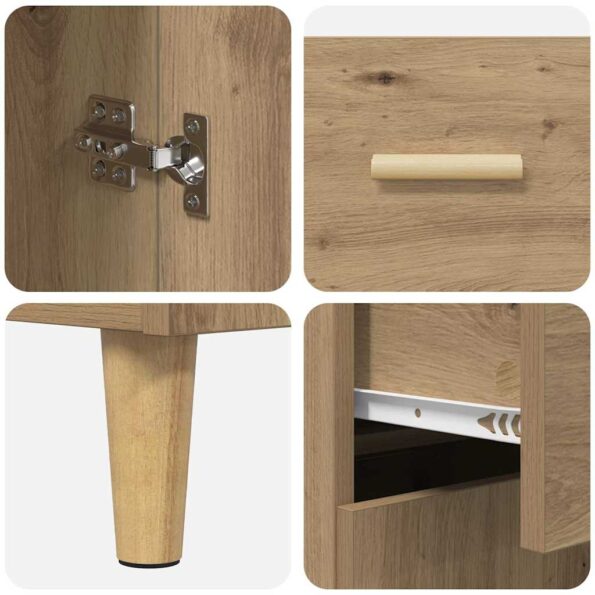 vidaXL Highboard Remeselný dub 69,5 x 32,5 x 180 cm Kompozitné drevo – Obrázok 6