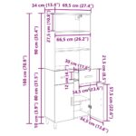 vidaXL Highboard Remeselný dub 69,5 x 32,5 x 180 cm Kompozitné drevo – Obrázok 9