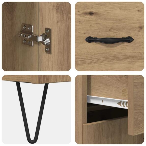 vidaXL Highboard Remeselný dub 69,5 x 32,5 x 180 cm Kompozitné drevo – Obrázok 11