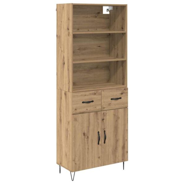 vidaXL Highboard Remeselný dub 69,5 x 32,5 x 180 cm Kompozitné drevo – Obrázok 2