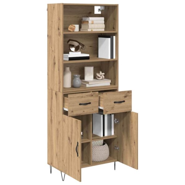 vidaXL Highboard Remeselný dub 69,5 x 32,5 x 180 cm Kompozitné drevo – Obrázok 3