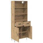 vidaXL Highboard Remeselný dub 69,5 x 32,5 x 180 cm Kompozitné drevo – Obrázok 5