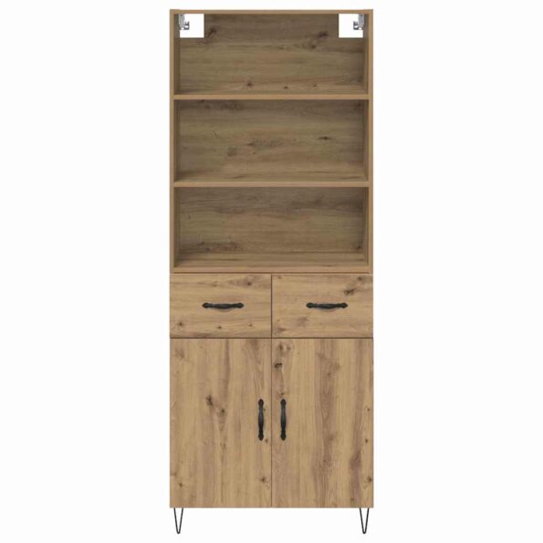 vidaXL Highboard Remeselný dub 69,5 x 32,5 x 180 cm Kompozitné drevo – Obrázok 8