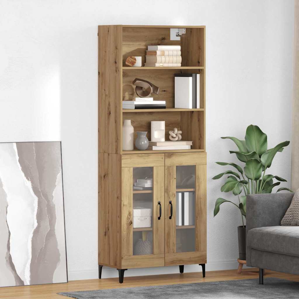 3415955_1.jpg vidaXL Highboard Remeselný dub 69,5 x 34 x 180 cm Kompozitné drevo – Obrázok 1