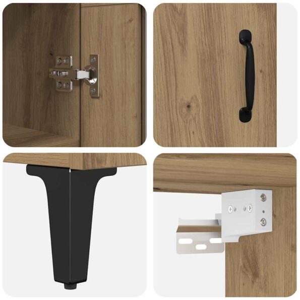 vidaXL Highboard Remeselný dub 69,5 x 34 x 180 cm Kompozitné drevo – Obrázok 11