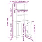 vidaXL Highboard Remeselný dub 69,5 x 34 x 180 cm Kompozitné drevo – Obrázok 13