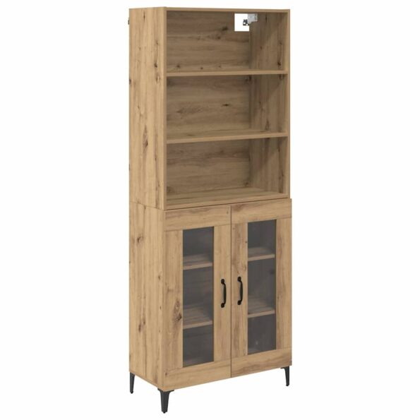 vidaXL Highboard Remeselný dub 69,5 x 34 x 180 cm Kompozitné drevo – Obrázok 2