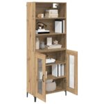 vidaXL Highboard Remeselný dub 69,5 x 34 x 180 cm Kompozitné drevo – Obrázok 3