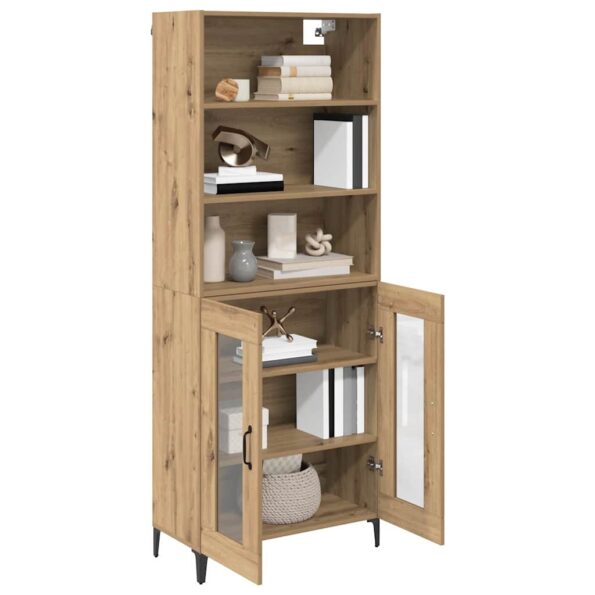 vidaXL Highboard Remeselný dub 69,5 x 34 x 180 cm Kompozitné drevo – Obrázok 3