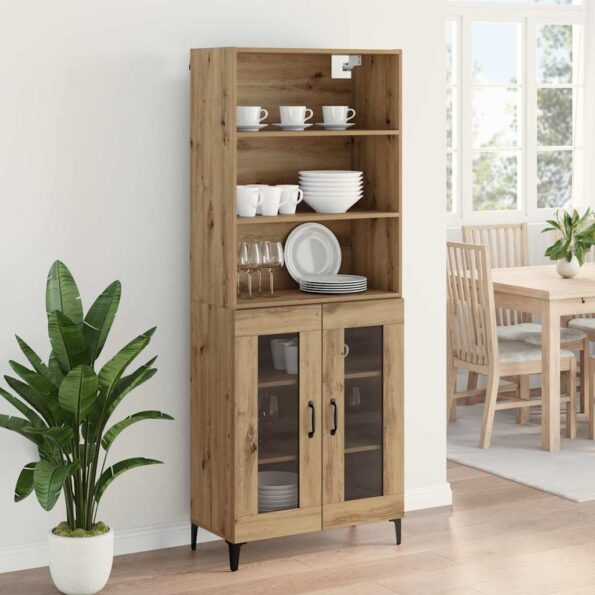 vidaXL Highboard Remeselný dub 69,5 x 34 x 180 cm Kompozitné drevo – Obrázok 4