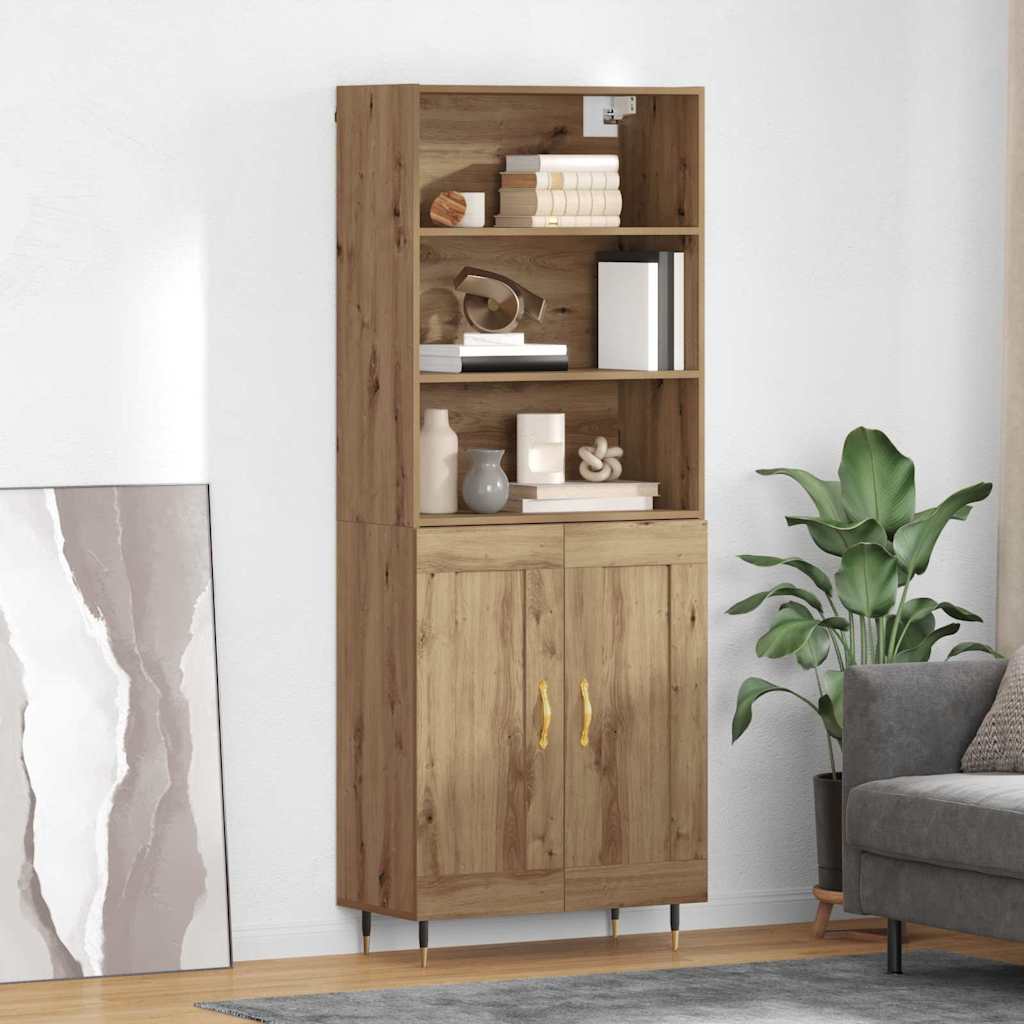 3415956_1.jpg vidaXL Highboard Remeselný dub 69,5 x 34 x 180 cm Kompozitné drevo – Obrázok 1