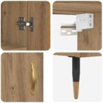 vidaXL Highboard Remeselný dub 69,5 x 34 x 180 cm Kompozitné drevo – Obrázok 11