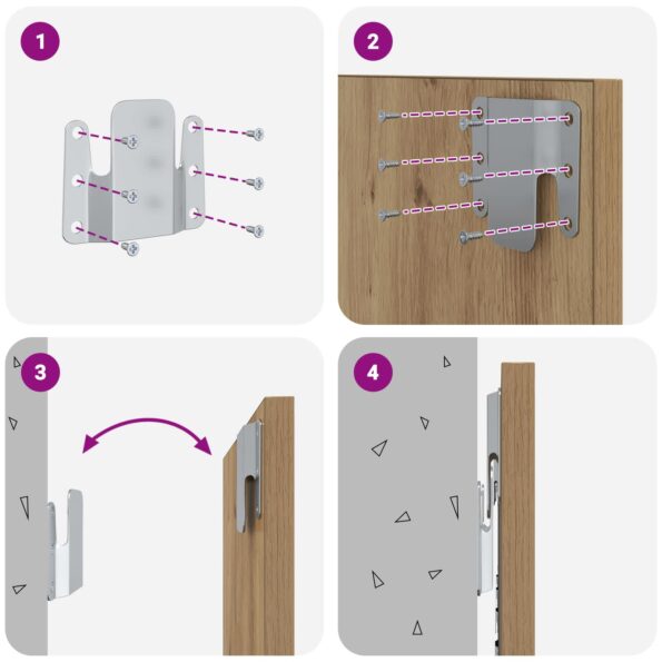 vidaXL Čelňa s kabinetom Nástenný 3 pcs Remeselný dub Kompozitné drevo – Obrázok 13