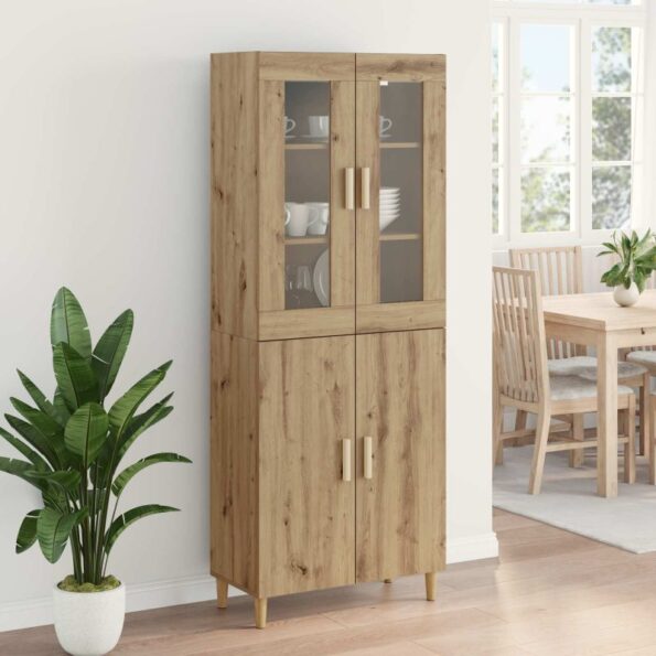 vidaXL Highboard Remeselný dub 69,5 x 34 x 180 cm – Obrázok 4