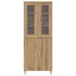 vidaXL Highboard Remeselný dub 69,5 x 34 x 180 cm – Obrázok 8