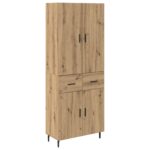 vidaXL Highboard so zásuvkou Remeselný dub 69,5 x 34 x 180 cm – Obrázok 2