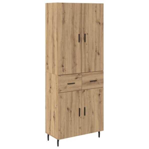 vidaXL Highboard so zásuvkou Remeselný dub 69,5 x 34 x 180 cm – Obrázok 2